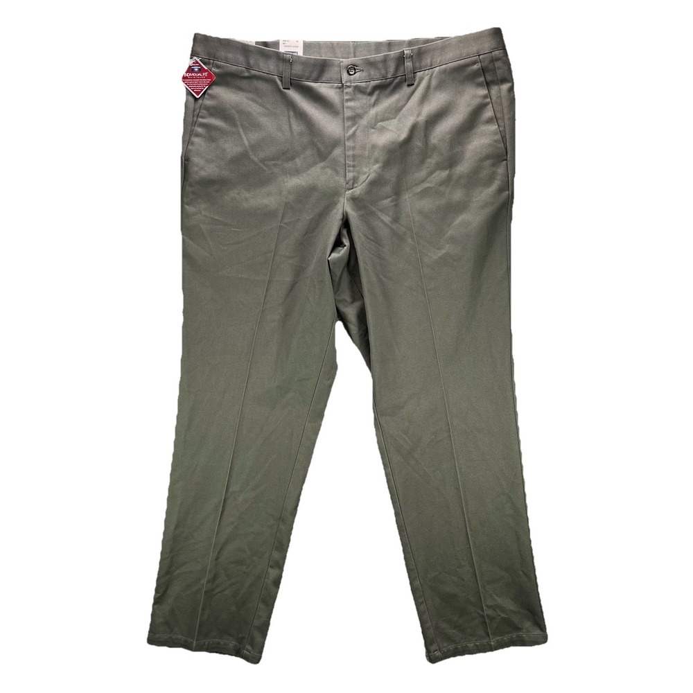 Dockers Original Khaki Pants Mens 42x32 Green Classic Fit Flat Front Stretch NWT